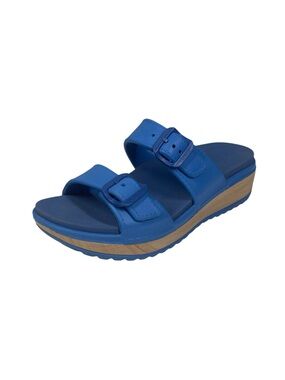 Dansko Kandi Slip-On Sandal Molded Blue Size 39 8.5 9 Double Strap Slide Clogs